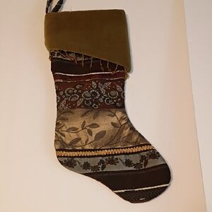 Creative Design 18-in Decorative Christmas Stocking w/Gold & Beaded Accents